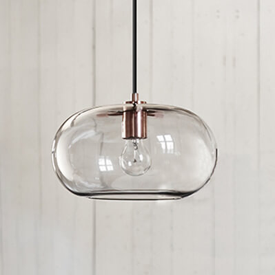 Nordic Color Glass Oval Dome 1-Light Pendant Light