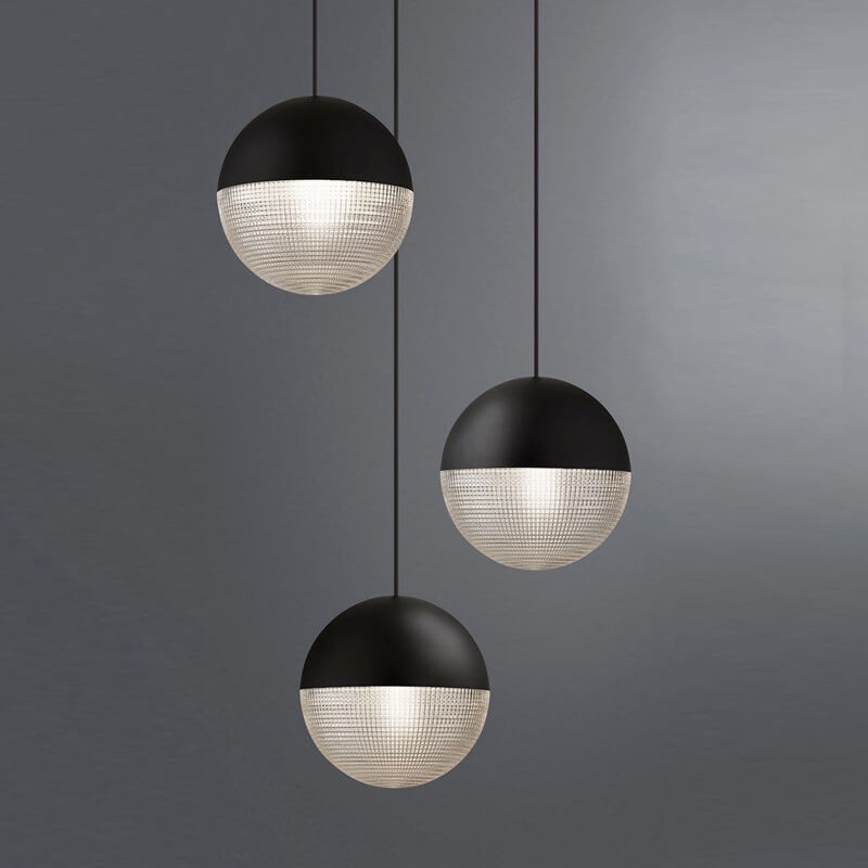 Modern Spherical Prismatic Glass Metal 1 Light Pendant Light
