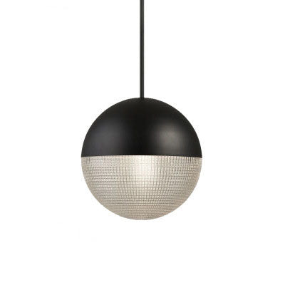 Modern Spherical Prismatic Glass Metal 1 Light Pendant Light