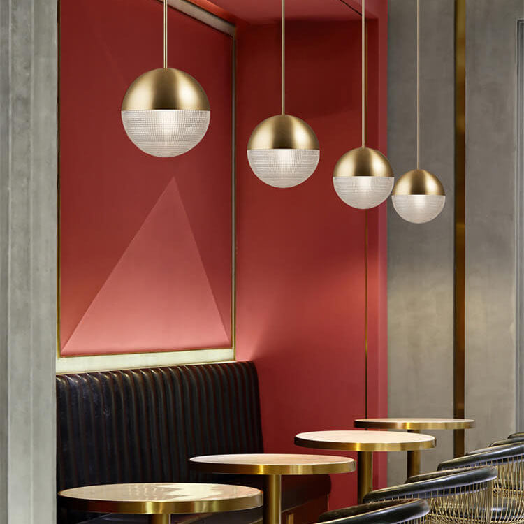 Modern Spherical Prismatic Glass Metal 1 Light Pendant Light
