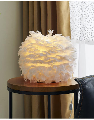 Modern Feather 1-Light Ball-Shaped Table Lamps