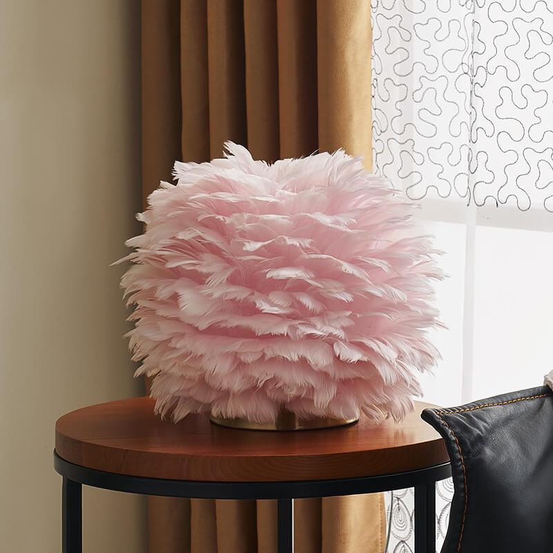 Modern Feather 1-Light Ball-Shaped Table Lamps