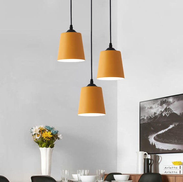 Nordische Macaron Zylinder Kuppel Metall 1-Licht Pendelleuchte 