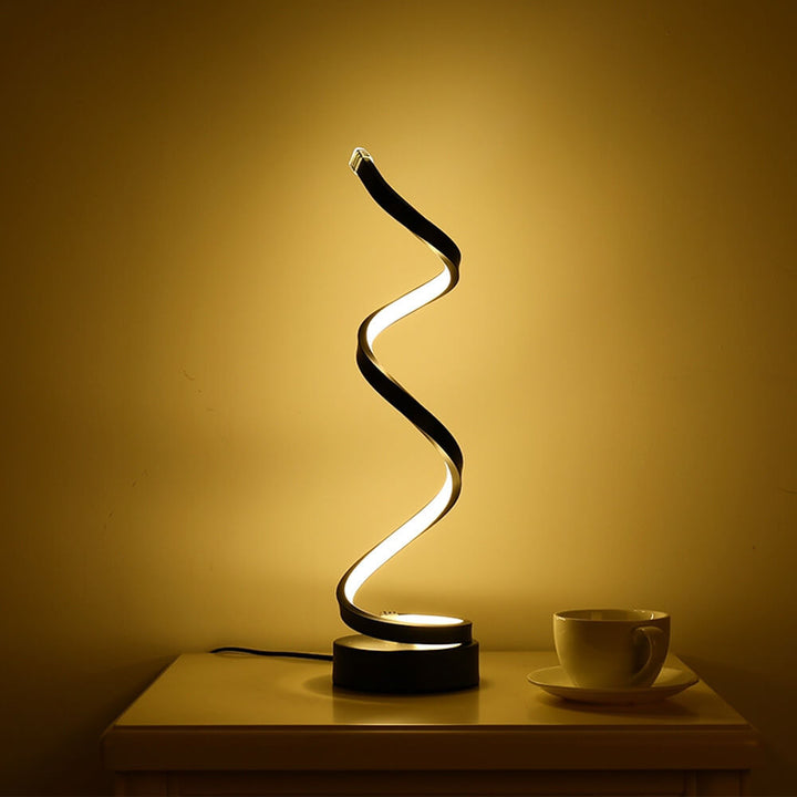 Lampes de table LED 1 lumière avec abat-jour en spirale 