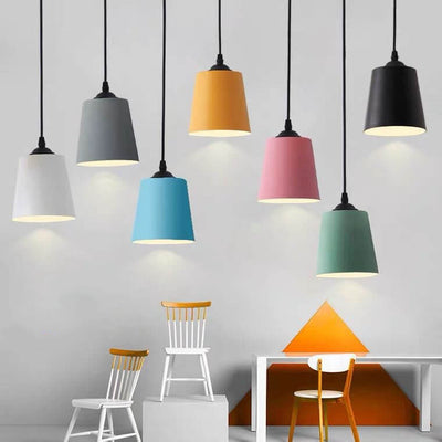 Nordic Macaron Cylinder Dome Metal 1-Light Pendant Light