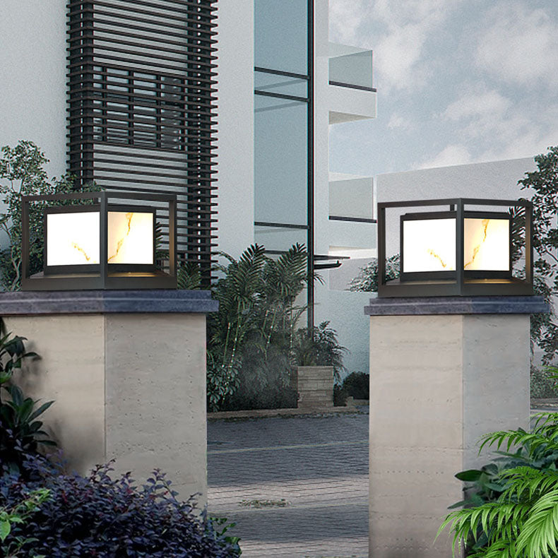Modernes quadratisches chinesisches Rasen-Landschaftslicht der Säulen-Kopf-Licht-LED im Freien 