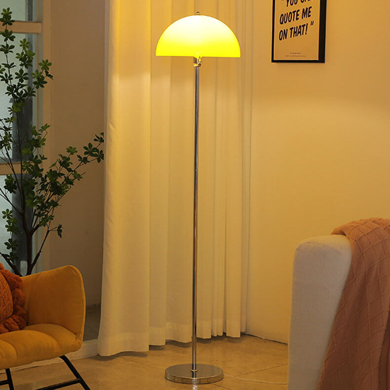 Lámpara de pie nórdica vintage de acrílico transparente con cúpula y 1 luz 