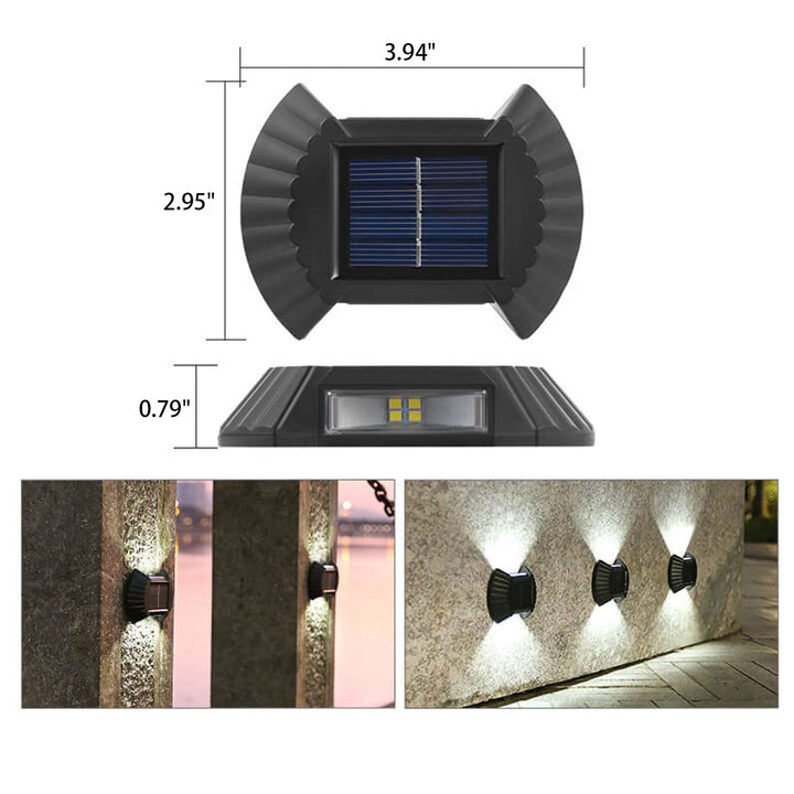 Solar wasserdichtes Gehäusedesign LED Außenwandleuchte 