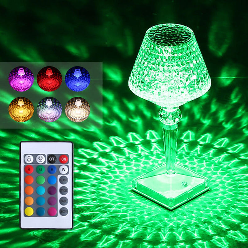 Lampe de Table créative en verre de vin en diamant acrylique, veilleuse décorative en forme de prune 