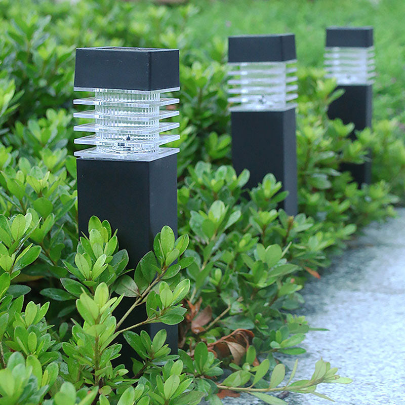 Zeitgenössische industrielle wasserdichte Solar-ABS-Säulen-LED-Rasen-Einsteckleuchte für den Außenbereich 