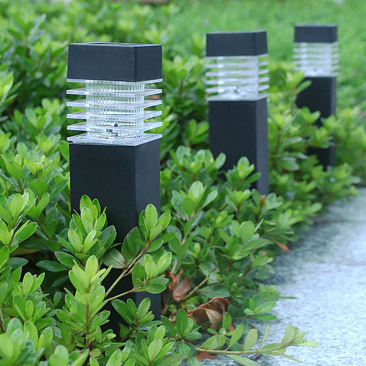 Zeitgenössische industrielle wasserdichte Solar-ABS-Säulen-LED-Rasen-Einsteckleuchte für den Außenbereich 