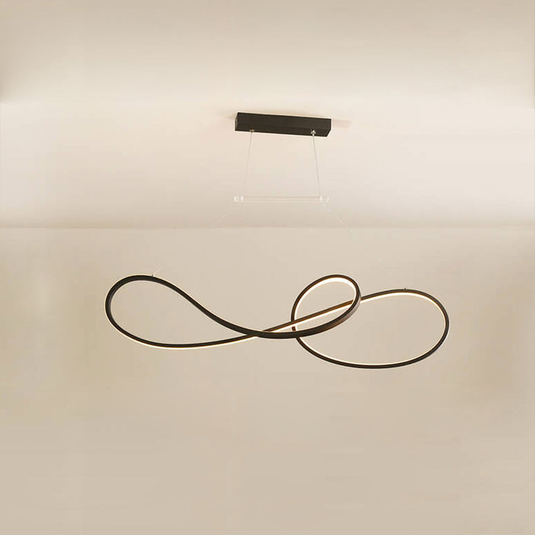 Lámpara de Araña Moderna de Lujo Ligero con Anillo Curvo LED para Isla 