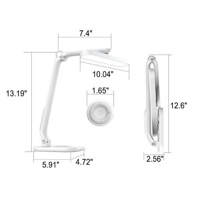 Lámpara de mesa LED plegable con carga USB y protección ocular para estudiantes modernos 