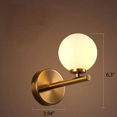 Nordic Creative Milk White Round Ball Metal Magic Bean 1/2/3 Light Wall Sconce Lamp