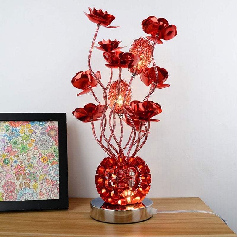 Lámpara de mesa LED de aluminio estilo europeo Rose 