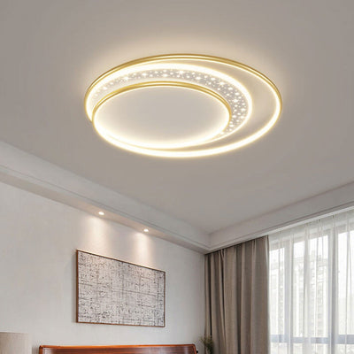 Nordic Creative Simple Circle Tangent Gypsophila Decoration Design LED Flush Mount Light