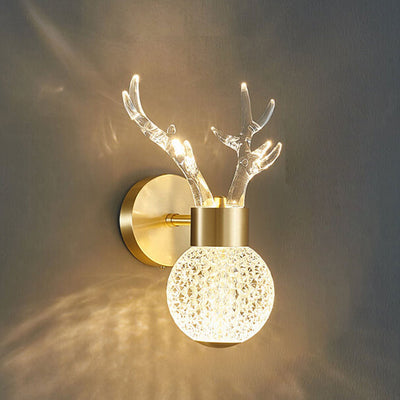 Nordic Luxury Antler Bubble Crystal LED Wall Sconce Lamp