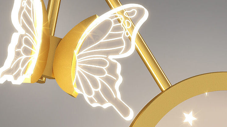 Lámpara de Aplique de Pared LED con Diseño de Mariposa Estrella Moderna Creativa de Acrílico 