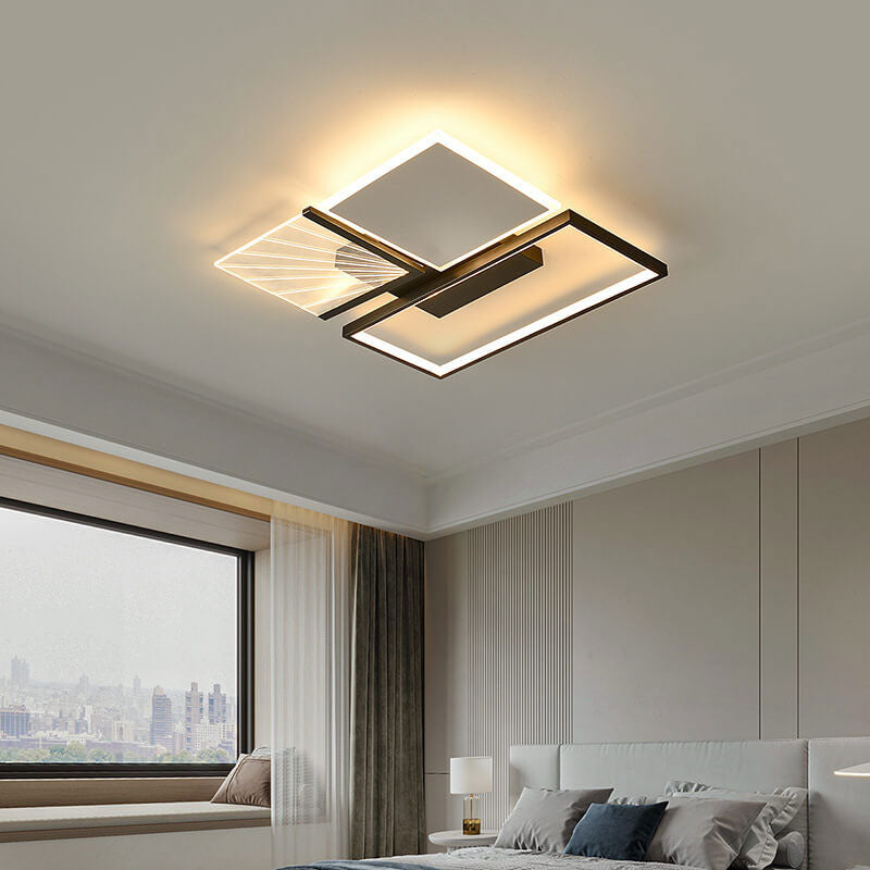 Modern Minimalist Creative Geometric Splicing Design LED Flush Mount Light