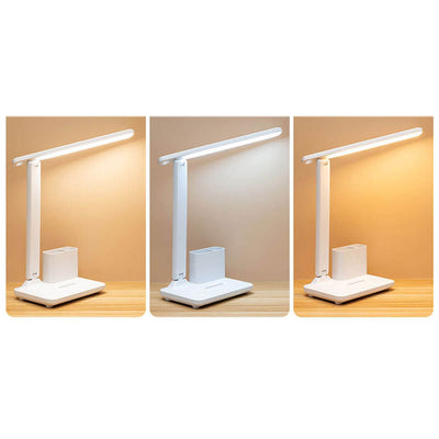 Lampe de bureau LED de lecture avec protection des yeux USB et porte-stylo pliable simple 
