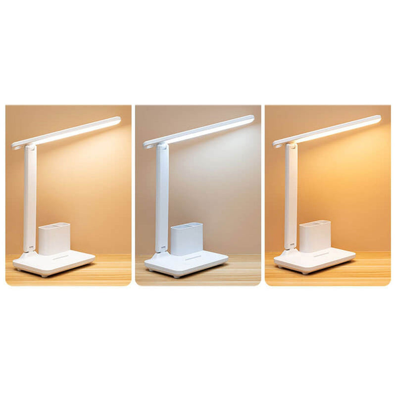Lampe de bureau LED de lecture avec protection des yeux USB et porte-stylo pliable simple 