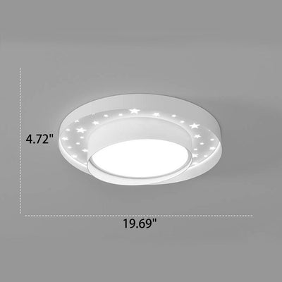 Nordic Minimalist Round Star Effect LED Flush Mount Ceiling Light