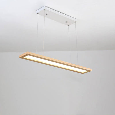 Nordic Minimalist Log Rectangular Strip Island Light LED Chandelier