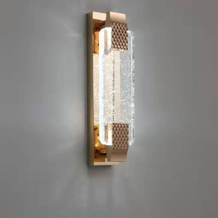 Light Luxury Gold Bubble Crystal Rectangular LED Wall Sconce Lamp