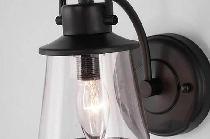 Lámpara Apliqué de Pared Nostálgica a Prueba de Agua de 1 Luz de Arte de Hierro Industrial 