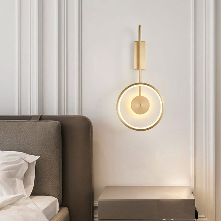 Licht Luxus Vollkupfer Kreis Gebogene Arm LED Wandleuchte Lampe 