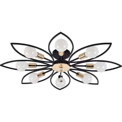 Lumière de plafond encastrée en cristal de fer forgé de luxe nordique 6/8 lumières 