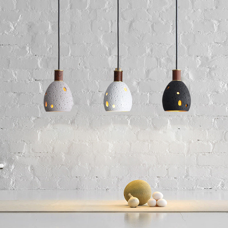 Moderne nordische Pendelleuchte mit Wabenstein-, Kupfer- und Kuppeldesign, rund, 1-flammig, für das Wohnzimmer 