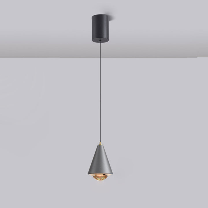 Moderne, minimalistische, einfarbige, konische Pendelleuchte mit 1 Licht 