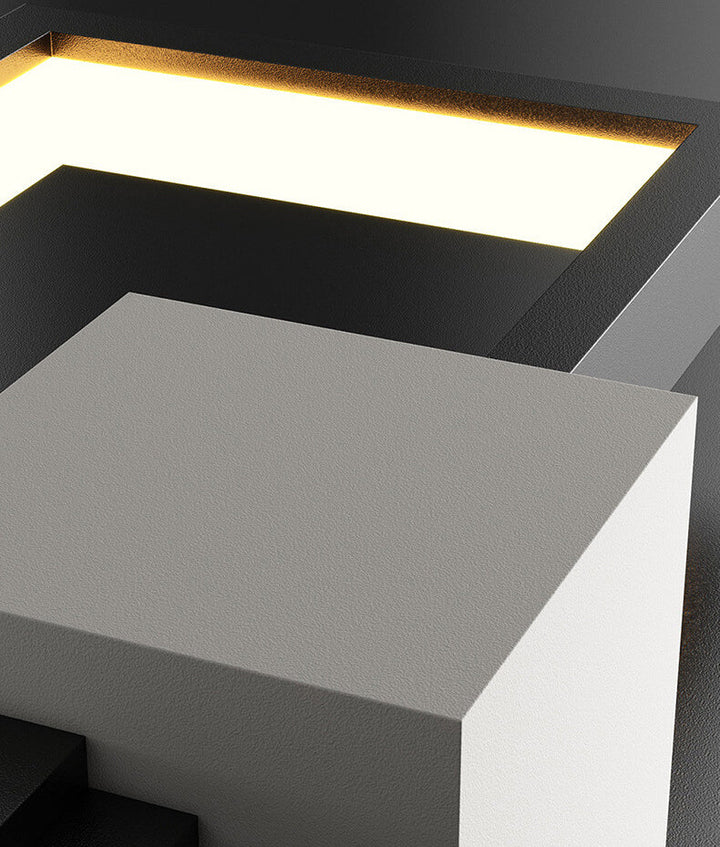 Minimalistischer kreativer quadratischer Rahmen aus Eisen und Silikon LED Wandleuchte 