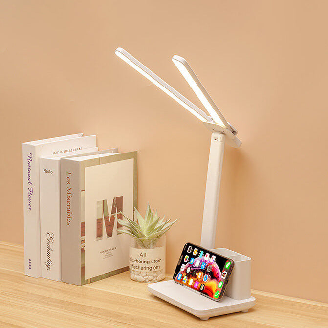 Lampe de Table LED à Double Tête Créative avec Protection des Yeux et Angle Réglable 