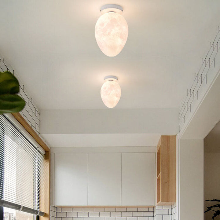 Nordic Creative Egg Design 1-Light Semi-Flush Mount Ceiling Light
