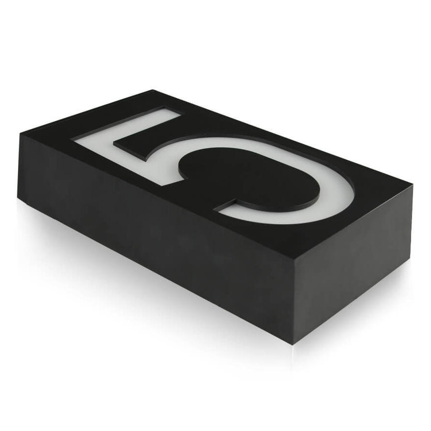 Moderne minimalistische rechteckige LED-Solar-Türschild-Wandleuchte aus ABS und PC für den Außenbereich, digitale Dekoration für Terrasse 