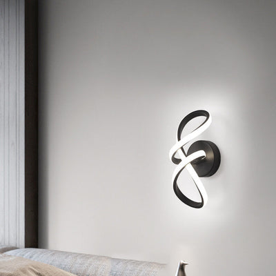 Lampe murale LED en aluminium de forme simple et torsadée nordique 