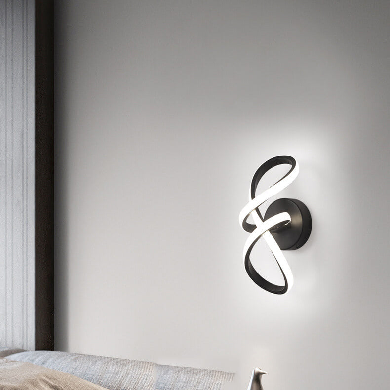 Lampe murale LED en aluminium de forme simple et torsadée nordique 