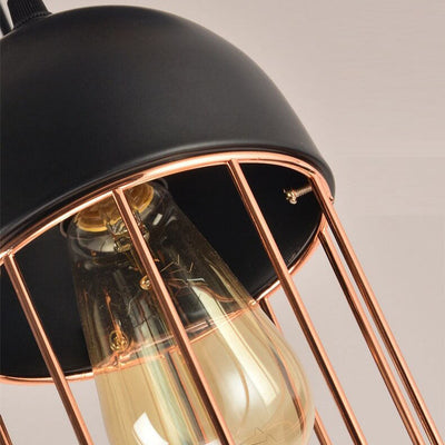 Nordic Creative Iron Cage Geometry 1-Light Pendant Light