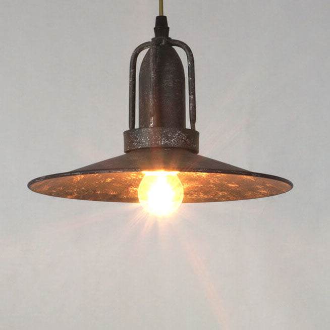 Contemporary Industrial Pot Lid Iron Antique 1-Light Pendant Light For Living Room