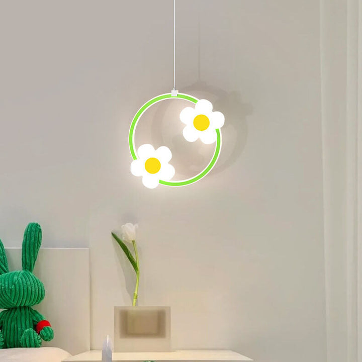 Moderne Einfachheit Runde Rechteckige Blumen Eisen Acryl LED Pendelleuchte Für Schlafzimmer 