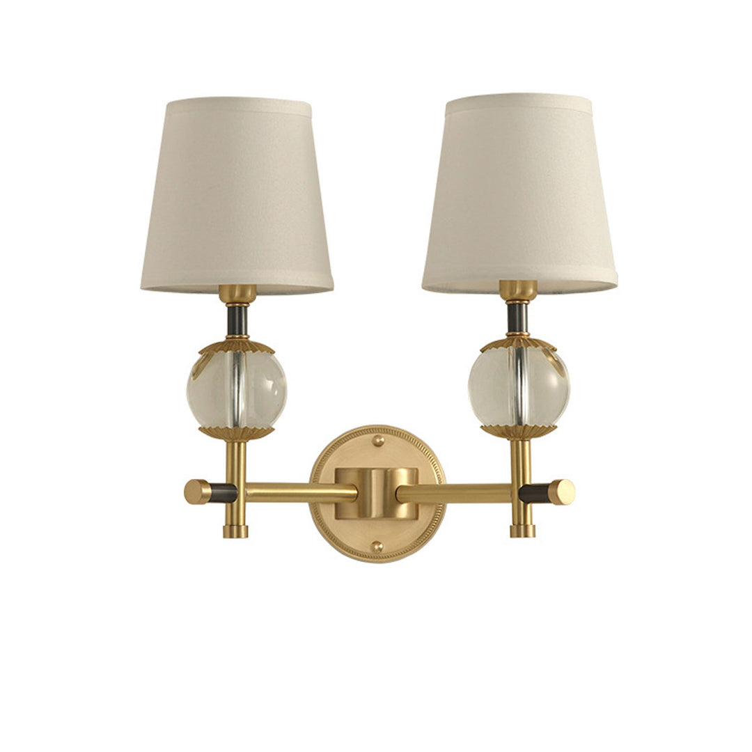 Applique murale en laiton américain moderne 1/2 lumière avec tissu 