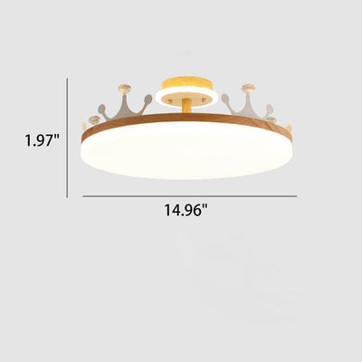 Nordic Log Crown LED-Einbau-Deckenleuchte