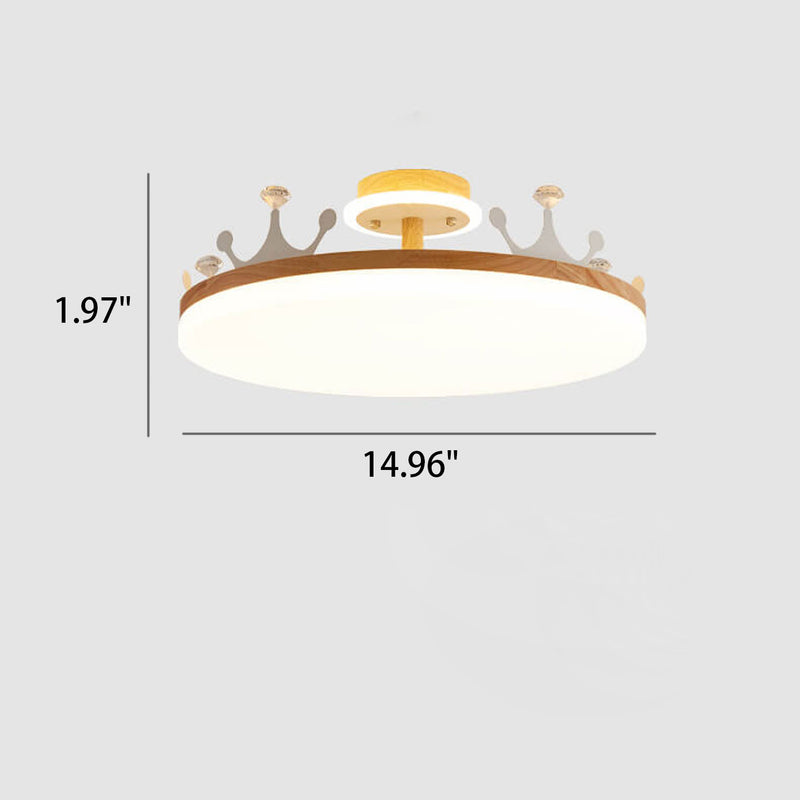 Nordic Log Crown LED Flush Mount Ceiling Light