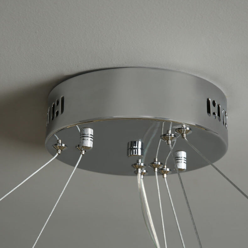 Contemporary Creative Round Tassel Aluminum LED Pendant Light For Living Room