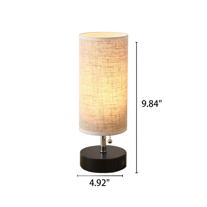 Lampe de table à 1 lumière en tissu de fer creux à colonne créative 