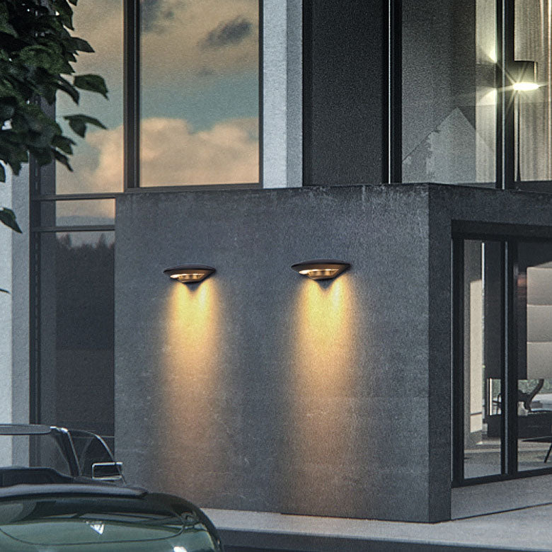 مصباح حائط مقاوم للماء بتصميم عصري ومبدع على شكل صحن طائر مستدير LED للاستخدام الخارجي 