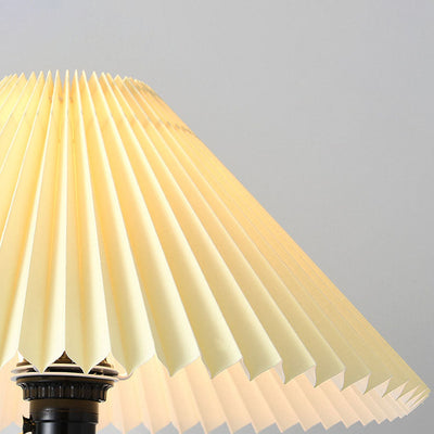 Nordic Light Luxus-Plissee-Stoff-Marmor-Stehlampe mit 1 Licht