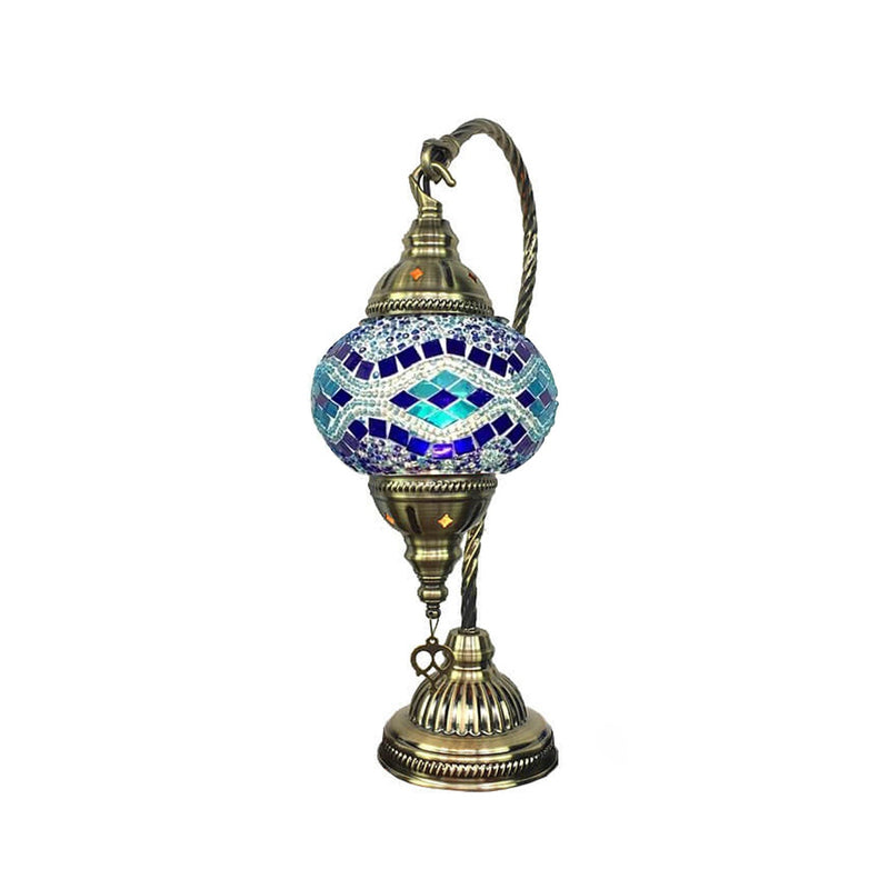 Vintage Stained Glass Turkish Style LED Table Lamp